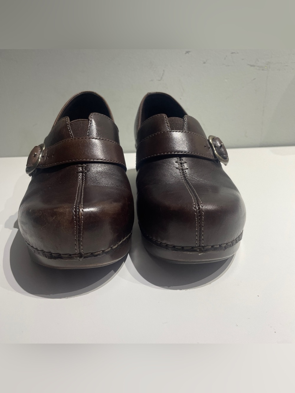 DANSKO Tamera Brown Leather Buckle Clogs Slip On Work Shoes - Picture 5 of 12